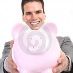 homme-d-affaires-avec-une-tirelire-18434490